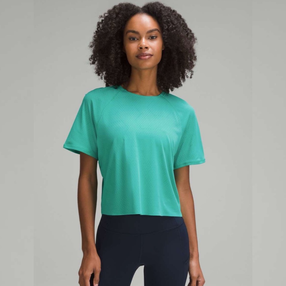 Lululemon Fast and Free Race Length T-Shirt in Kelly Green